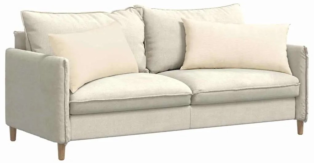 vidaXL Μαξιλάρι Καναπέ 2 pcs Κρεμ 80 x 40 cm Υφασμάτινο Κορντουρά