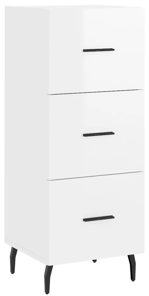 vidaXL Ντουλάπι Γυαλιστερό Λευκό 34,5x34x90 εκ. Επεξεργασμένο Ξύλο
