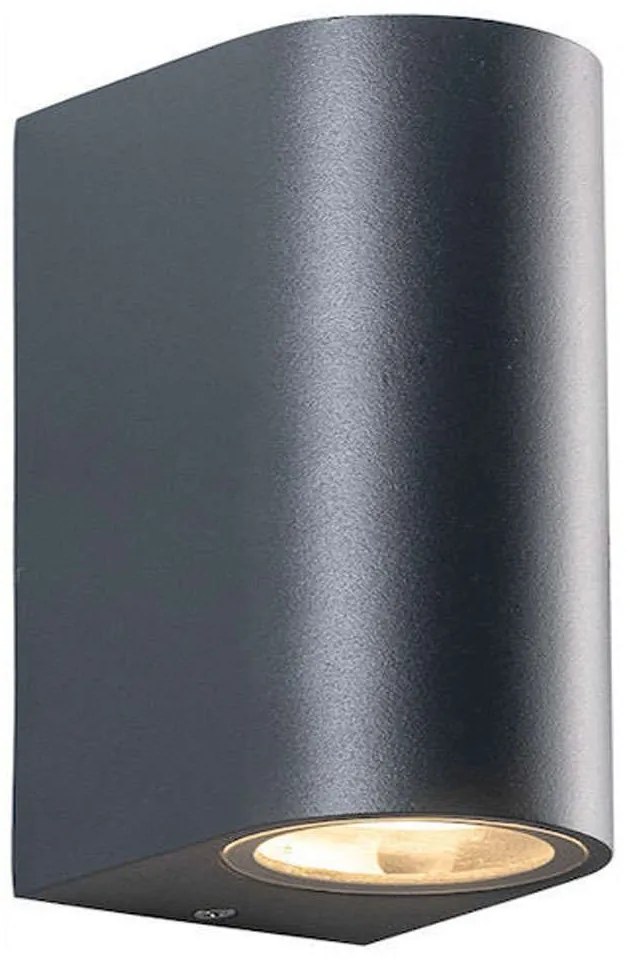 Φωτιστικό Τοίχου - Απλίκα LG2202GU10G 6,8x15,2cm 2xGU10 35W IP65 Dark Grey Aca Αλουμίνιο,Γυαλί