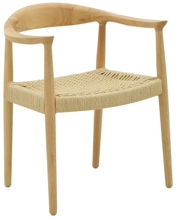 Πολυθρόνα Juvan φυσικό rubberwood 64x53x77εκ Υλικό: RUBBER WOOD - RATTAN 263-000024