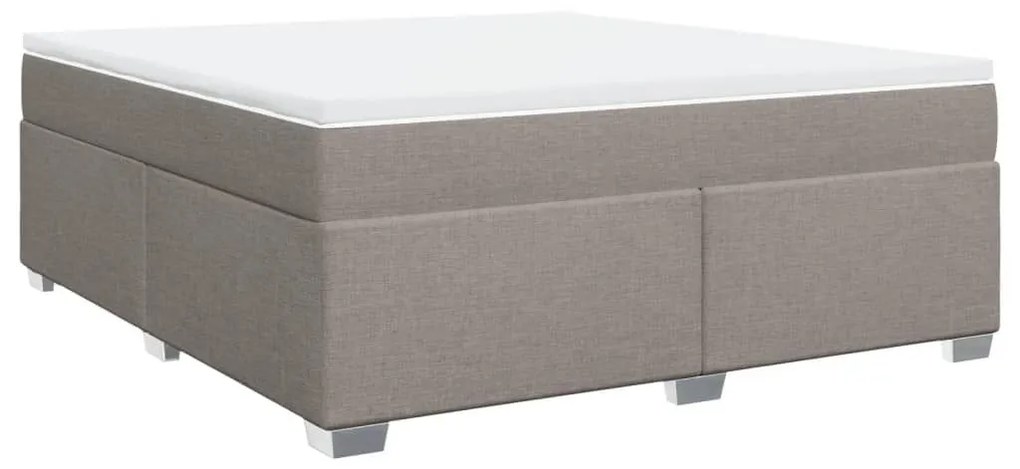 Κρεβάτι Boxspring με Στρώμα Taupe 180x200 εκ. Υφασμάτινο - Μπεζ-Γκρι