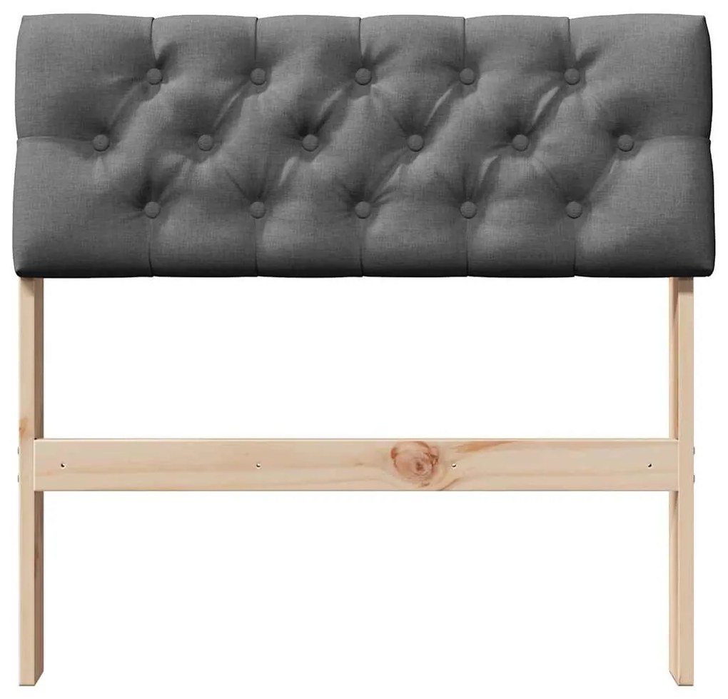 vidaXL Ταπετσαρισμένο κεφαλάρι Σκούρο Γκρι 80 cm Στερεά ξυλεία πεύκου