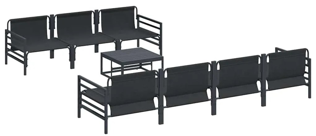 vidaXL Σετ Καναπέ Κήπου με μαξιλάρι 8 pcs Ανθρακί Ατσάλι & Ύφασμα