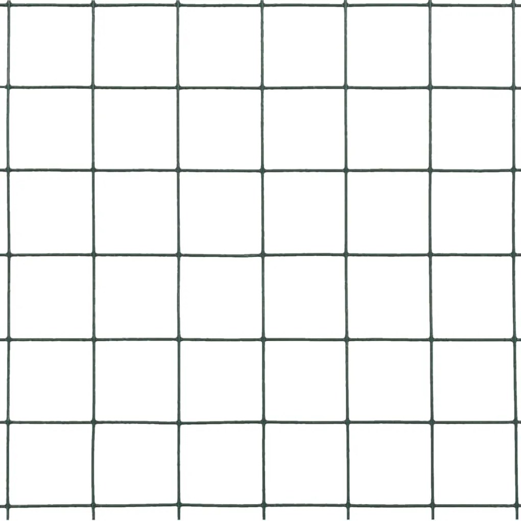 vidaXL Συρματόπλεγμα Τετράγωνο Πράσινο 10x1,5 μ. Ατσάλι Επικάλυψη PVC