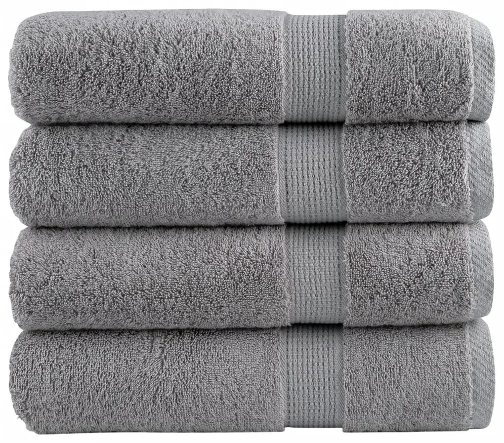 vidaXL Πετσέτες Μπάνιου Premium SOLUND 4 Τεμ Γκρι 100x150 εκ 600 γρ/μ²