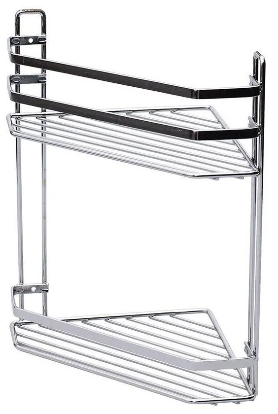 ESTIA ΕΤΑΖΕΡΑ ELEGANT ΜΕΤΑΛΛΙΚΗ ΓΩΝΙΑΚΗ 2 ΘΕΣΕΩΝ 32x28x18cm ΧΡΩΜΙΟΥ