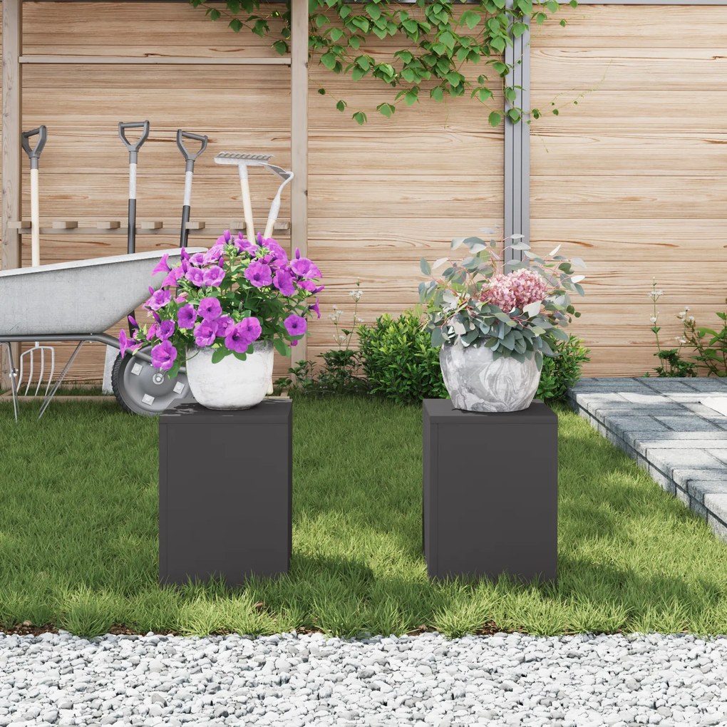 vidaXL Στήριξη φυτών 2 pcs Μαύρο 24 x 24 x 35 εκ. Ατσάλι