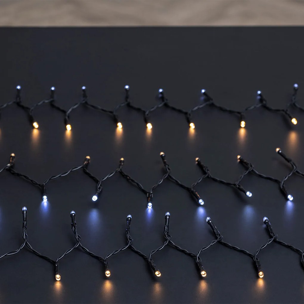 Χριστουγεννιάτικα Λαμπάκια 750 Led Σε Σειρά 18μ Θερμό &amp; Ψυχρό Λευκό Με 8 Προγράμματα F-R 877864N2