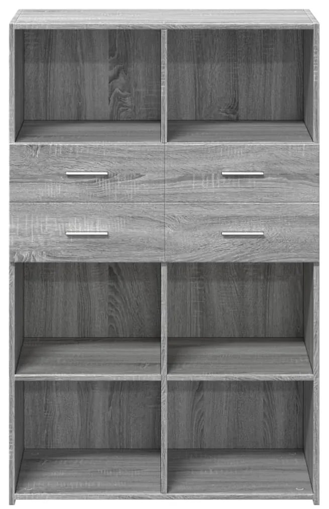 vidaXL Ντουλάπι Γκρι Sonoma 80x42,5x124 εκ. από Επεξεργασμένο Ξύλο