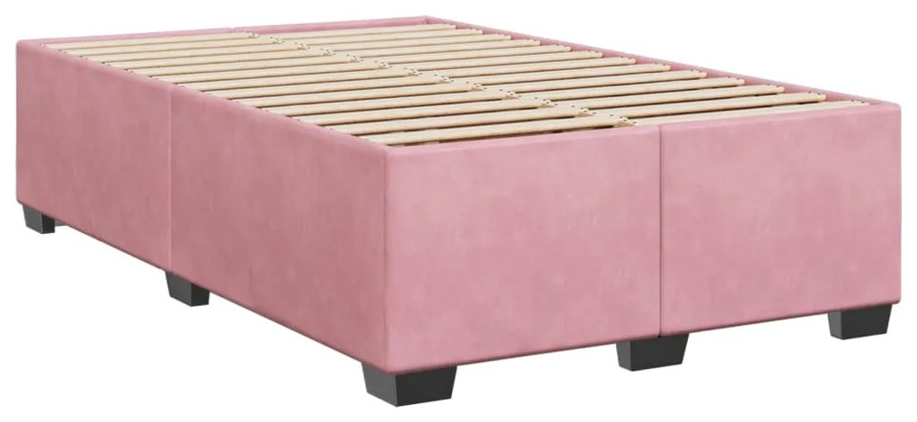 Κρεβάτι Boxspring με Στρώμα Ροζ 120x200 εκ. Βελούδινο 3293187