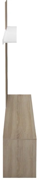 Σύνθετο σαλονιού Delfina pakoworld σε sonoma με λευκή απόχρωση 190x40x199.5εκ