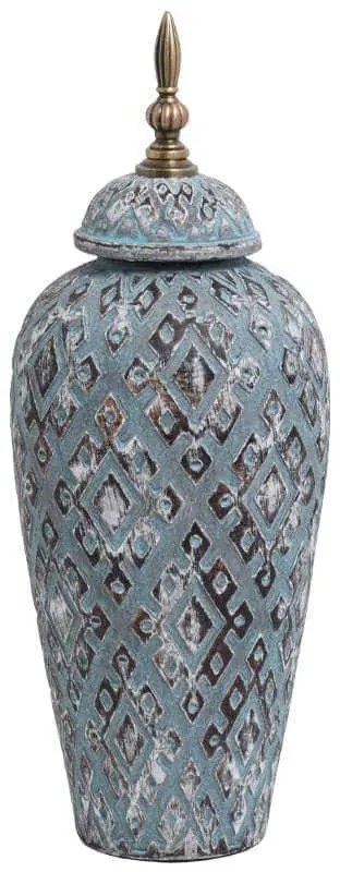 Βάζο 818689 373-121-646 17x17x45cm Blue Ceramic