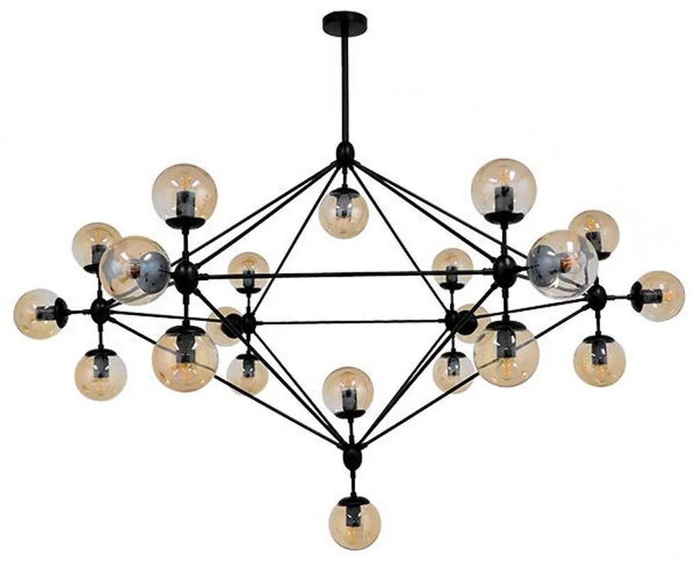 Φωτιστικό Οροφής Sentinel 01638 21xE27 Φ170x136cm Black-Honey GloboStar