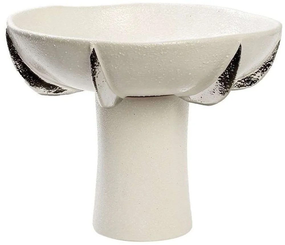 Διακοσμητικό Μπωλ NIX102 24,5x24,5x19,3cm White-Silver Espiel Ceramic