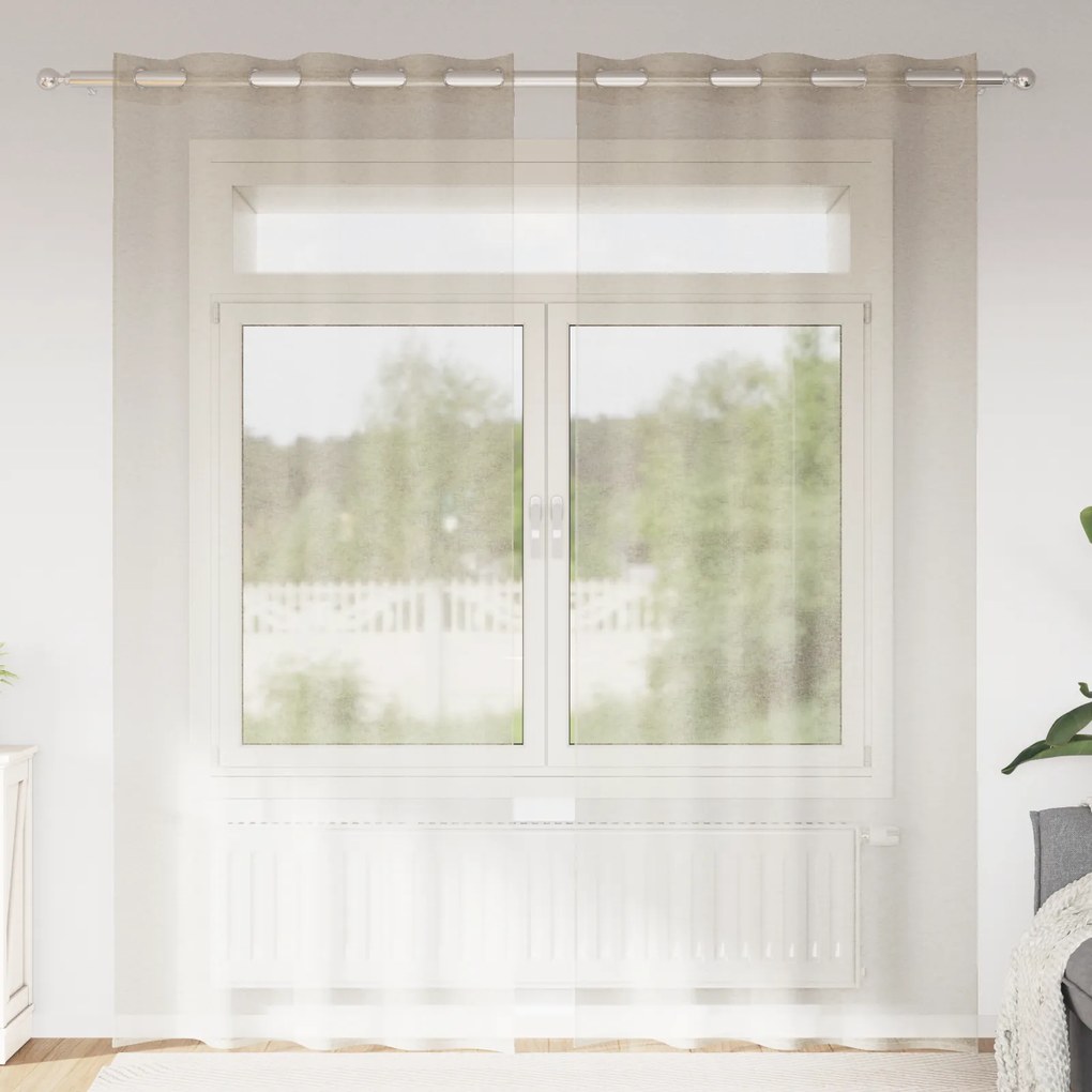 vidaXL Κουρτίνες με κουρτίνες 2 pcs Άμμος 140 x 225 cm Πολυεστέρας