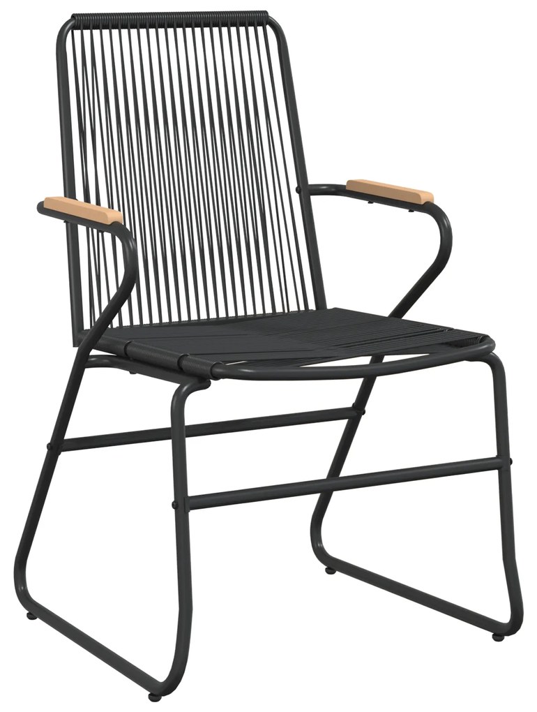 vidaXL Σετ Φαγητού 7 Τεμαχίων Κήπου Μαύρο PVC Rattan
