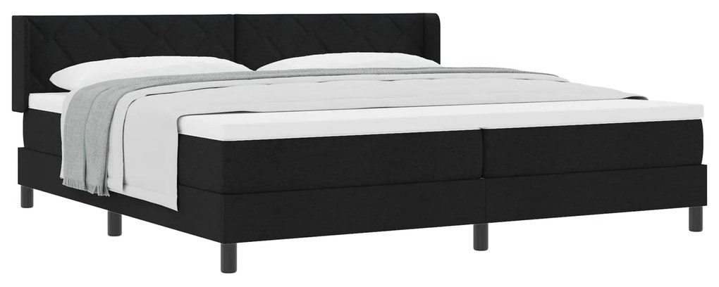 vidaXL Κρεβάτι με ελατήρια Μαύρο 200 x 200 cm Ύφασμα και αφρός