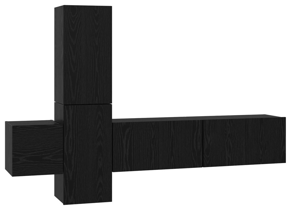 vidaXL Σετ επίπλου τηλεόρασης 5 pcs Μαύρη δρυς 181 x 30 x 120 εκ