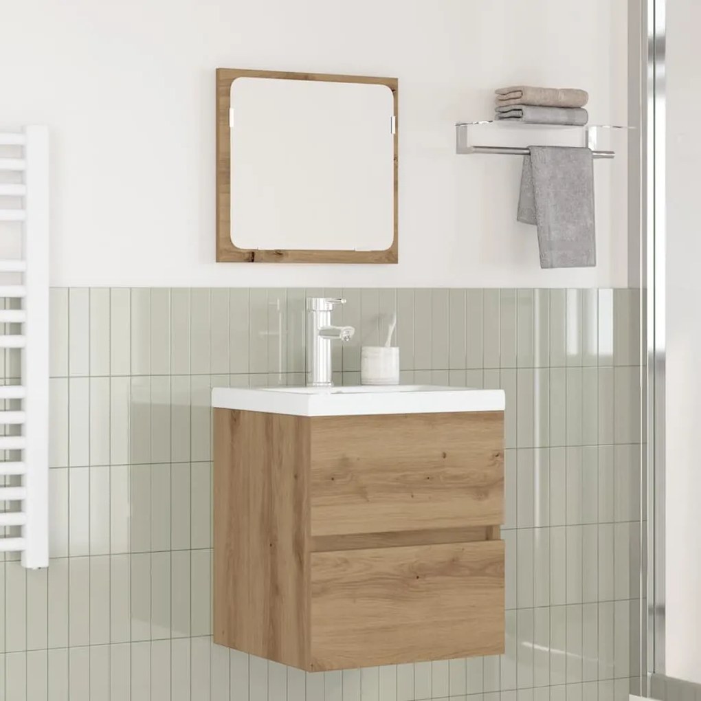 vidaXL Σετ Επίπλων Μπάνιου 3 pcs Μαύρο Δρυς και Λευκό Κανονικός
