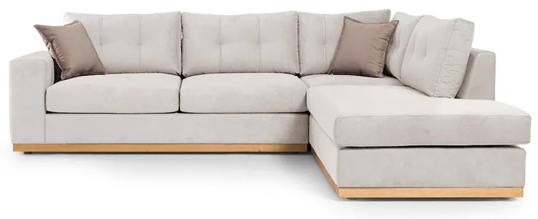 Γωνιακός καναπές αριστερή γωνία Boston pakoworld ύφασμα cream-mocha 280x225x90εκ