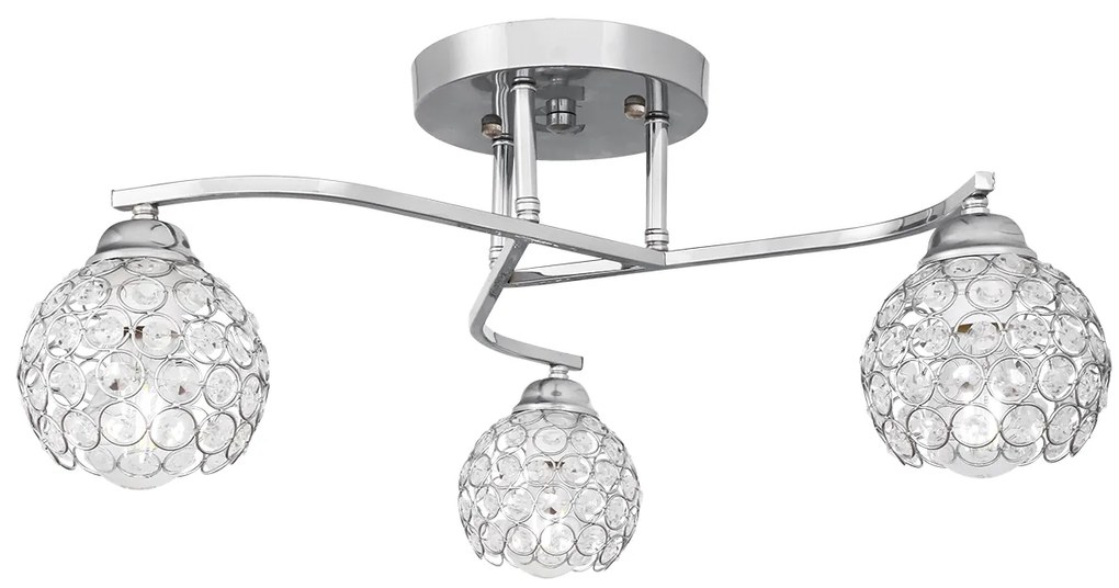 Φωτιστικό τρίφωτο "CAROLINA PLUS" μεταλλικό σε χρώμα ασημί Φ50 Ε27 100-02530