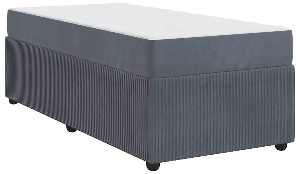 vidaXL Σκελετός Κρεβατιού με στρώμα Σκούρο Γκρι 90 x 200 cm ύφασμα