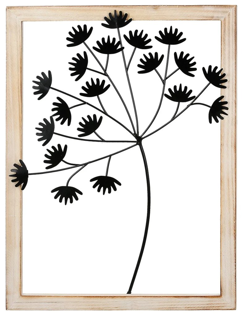 Wall Relief "Dandelion" Μέταλλο Μαύρο PU 30x3x40cm-05161354