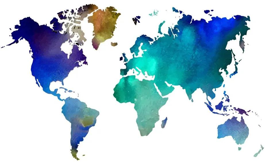 Εικόνα στον παγκόσμιο χάρτη χρώματος φελλού σε σχέδιο ακουαρέλας - 120x80  flags