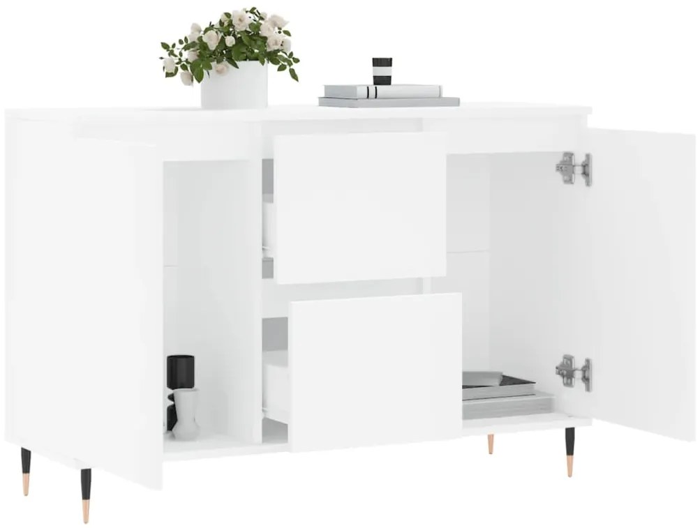 vidaXL Μπουφές Λευκός 101,5 x 35 x 70 εκ. από Επεξεργασμένο Ξύλο
