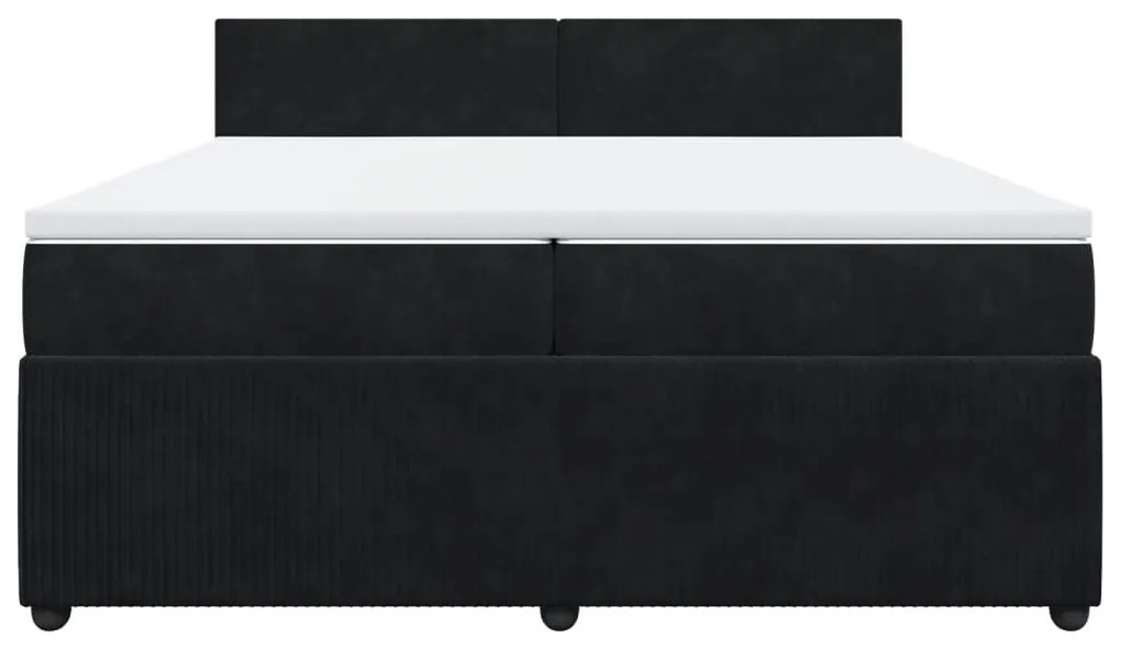 vidaXL Κρεβάτι Boxspring με Στρώμα Μαύρο 200x200 εκ. Βελούδινο