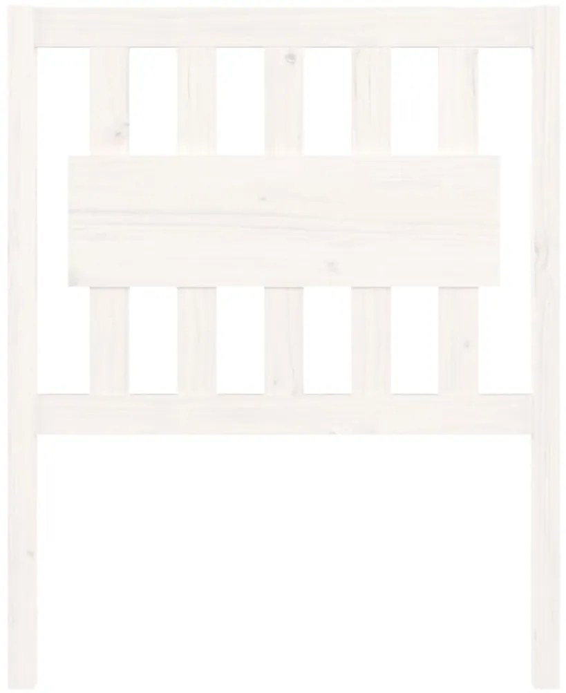 vidaXL Κεφαλάρι Κρεβατιού Λευκό 80,5 x 4 x 100 εκ. Μασίφ Ξύλο Πεύκου
