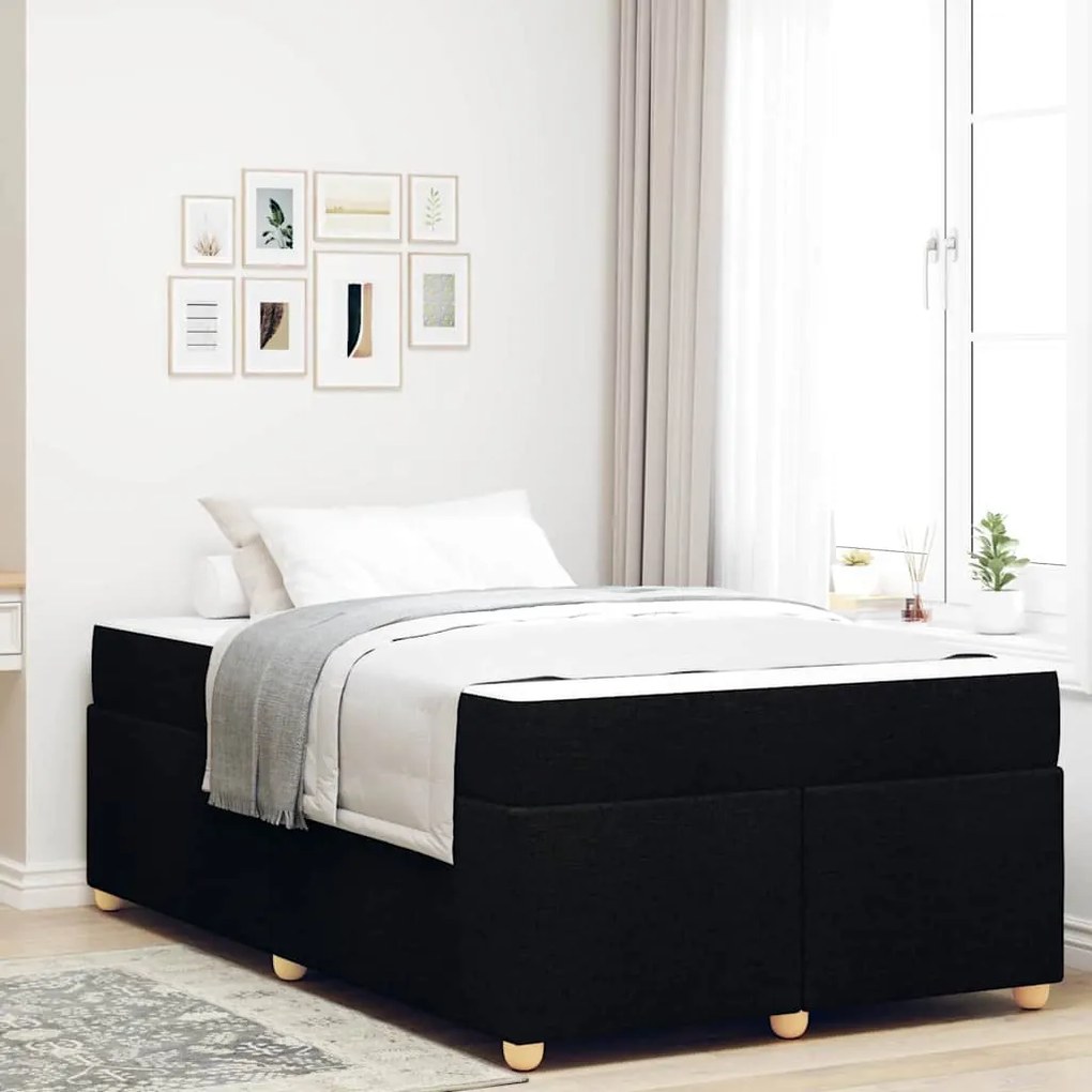 vidaXL Σκελετός κρεβατιού με στρώμα Μαύρο 120 x 200 cm ύφασμα
