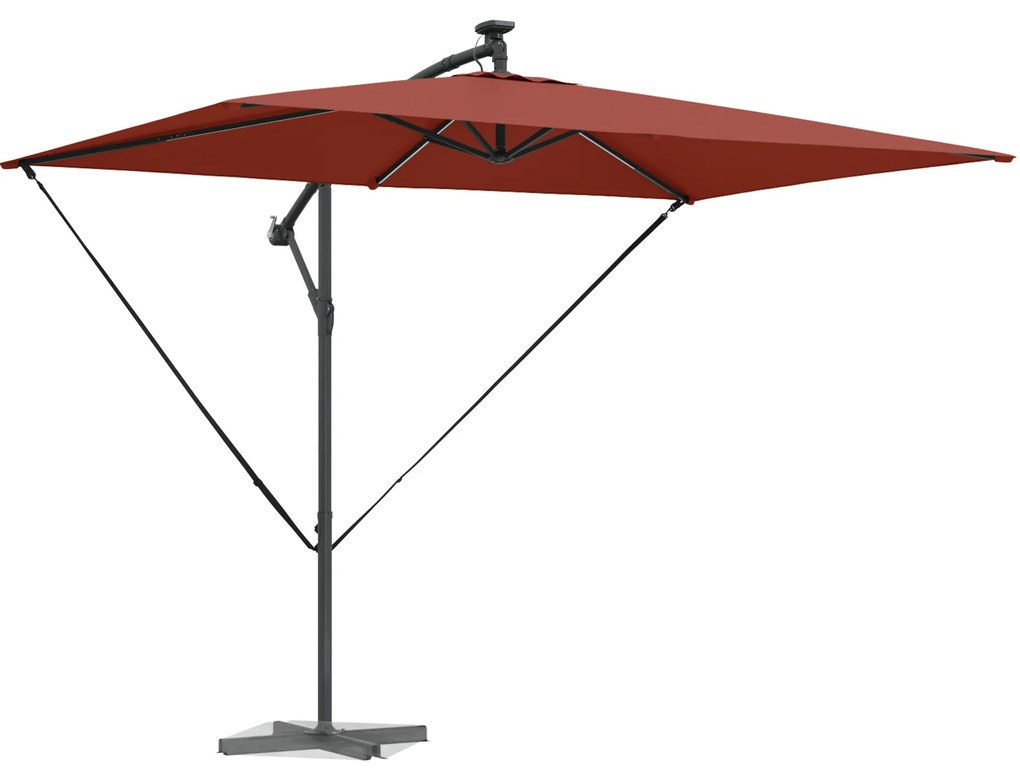 vidaXL Ομπρέλα Cantilever Banana Τερακότα 294 x 200 x 254 εκ.