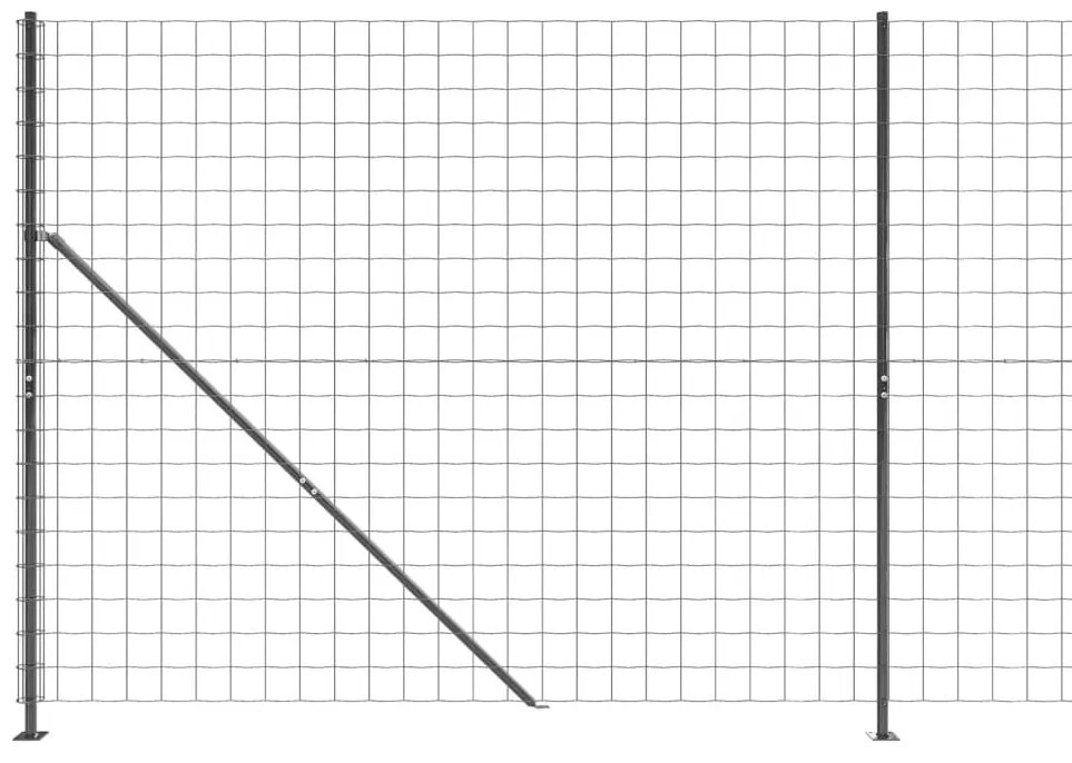 Συρματόπλεγμα Περίφραξης Ανθρακί 1,6 x 25 μ. με Βάσεις Φλάντζα - Ανθρακί