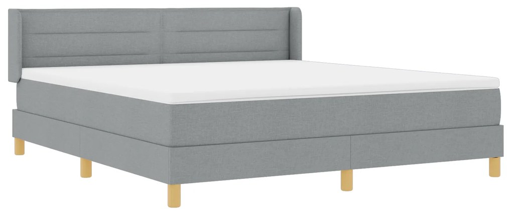 vidaXL Κρεβάτι box spring με στρώμα σε ανοιχτό γκρι, 180 x 200 εκ., ύφασμα