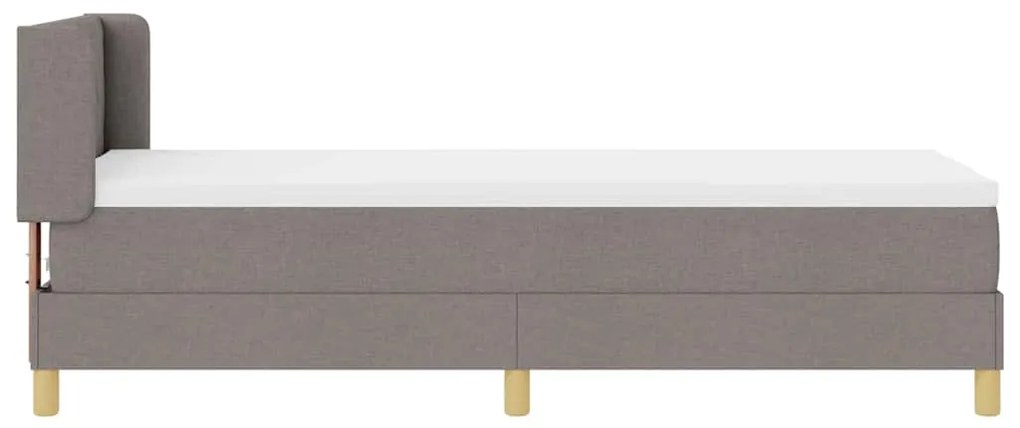 vidaXL Κρεβάτι με Ελατήρια με στρώμα Taupe 80 x 200 cm ύφασμα