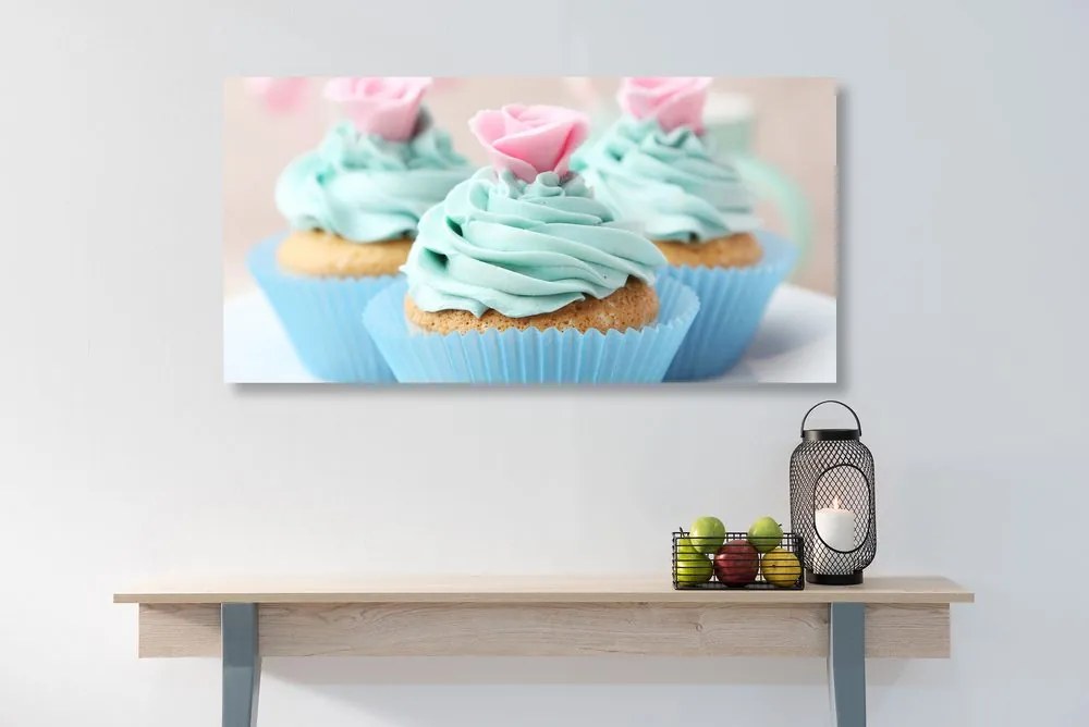 Εικόνα από πολύχρωμα γλυκά cupcakes - 120x60