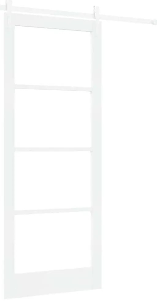 vidaXL Ολισθητή Πόρτα Χειροκίνητος Λευκό 86 x 211 cm Ξύλο και μέταλλο