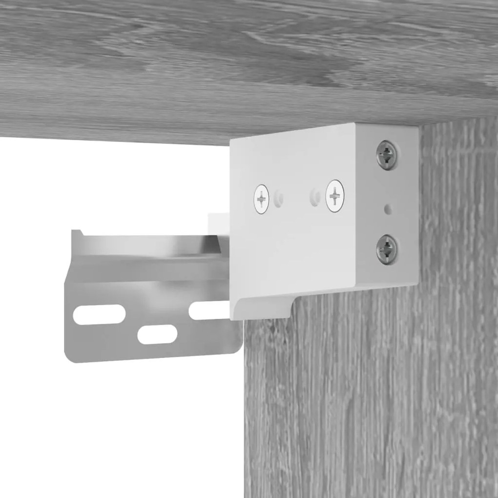 Ντουλάπι Μπάνιου με Καθρέφτη / LED Γκρι Sonoma 100x12x45 εκ. - Γκρι
