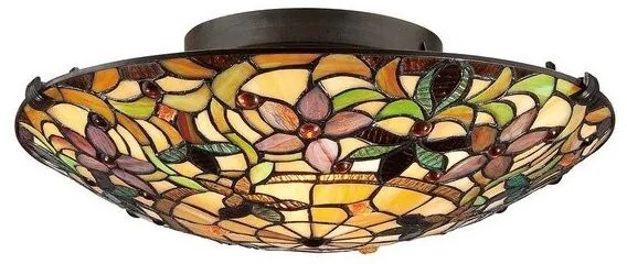 Πλαφονιέρα Φωτιστικό Οροφής 2xE27 Μπρονζέ  Tiffany  Kami QZ-KAMI-F Elstead Lighting-QZ-KAMI-F-Μπρονζέ QZ-KAMI-F