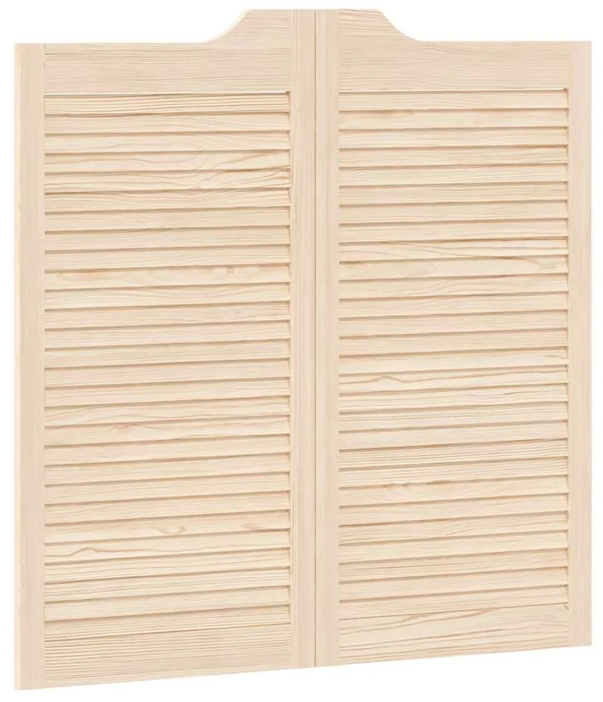 SWING DOORS LOUVRED DESIGN 1-PAIR 100X100 CM ΜΑΣΙΦ ΞΥΛΟ ΠΕΥΚΟ 4107134