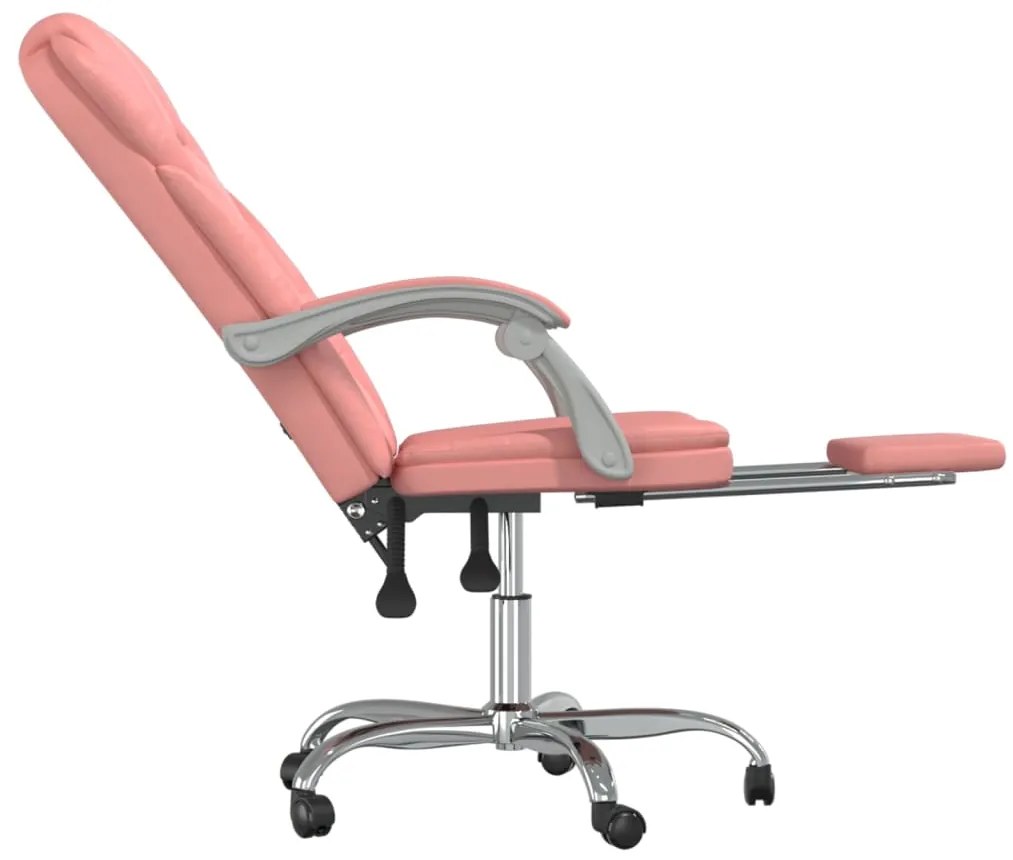 vidaXL Καρέκλα Γραφείου Ανακλινόμενη Ροζ Συνθετικό δέρμα