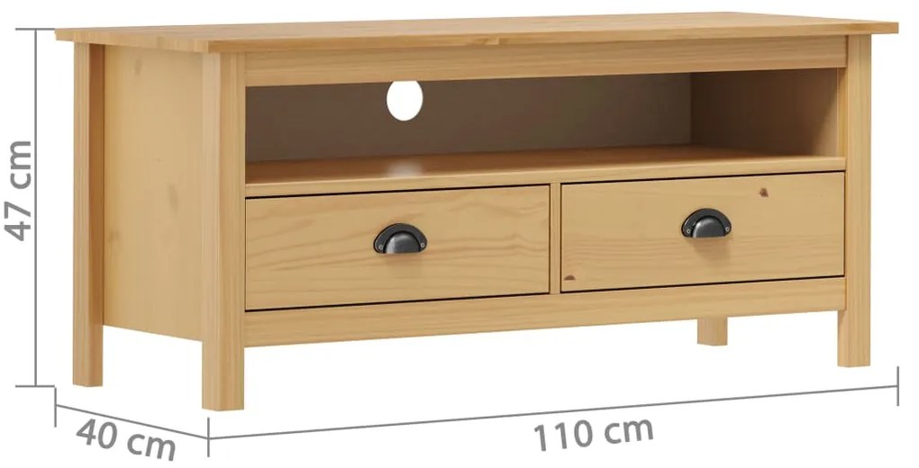 vidaXL Έπιπλο Τηλεόρασης Hill Μελί 110x40x47 εκ. Ξύλο Πεύκου