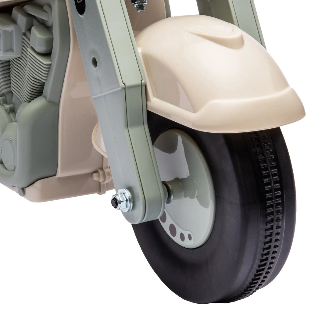 AIYAPLAY Αυτοκίνητο-πατίνι, σχέδιο μοτοσικλέτας, μουσική και σαπουνόφουσκες, για 2-5 ετών, Κρεμ Λευκό