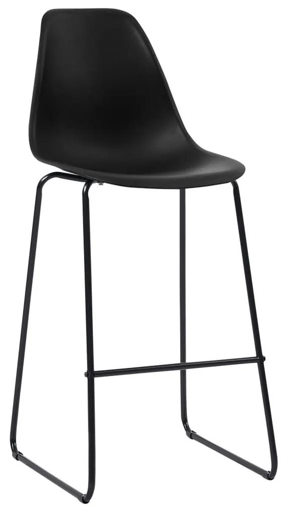Καρέκλες Μπαρ 6 τεμ. Μαύρες Πλαστικές - Μαύρο