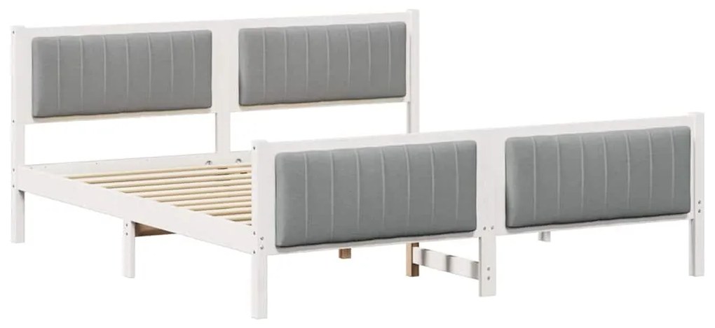 vidaXL Σκελετός Κρεβατιού Λευκό και ανοιχτό γκρι 180 x 200 cm