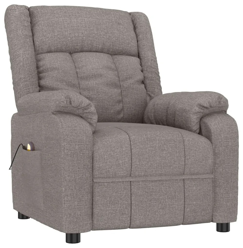 vidaXL Πολυθρόνα Μασάζ Taupe Υφασμάτινη