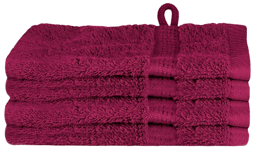 vidaXL Πετσέτες 4 pcs Μπορντώ 15 x 21 cm Βαμβάκι