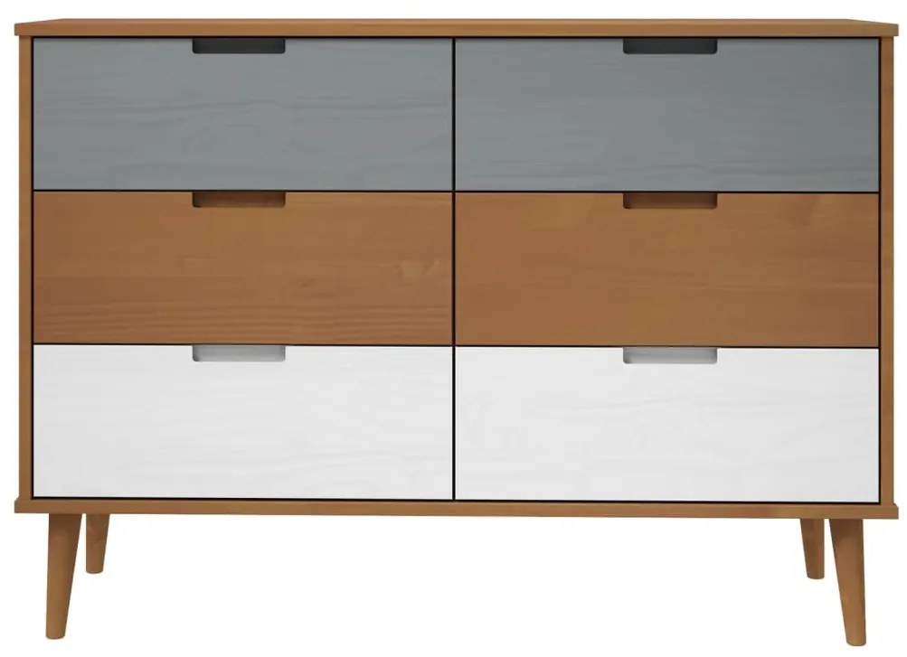 vidaXL Συρταριέρα MOLDE Καφέ 113 x 40 x 80 εκ. από Μασίφ Ξύλο Πεύκου