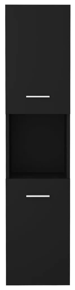 Στήλη Μπάνιου Μαύρη 30 x 30 x 130 εκ. Μοριοσανίδα - Μαύρο
